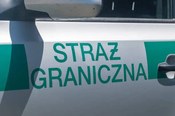 Border Guard (Straz Graniczna) sign in polish language.
