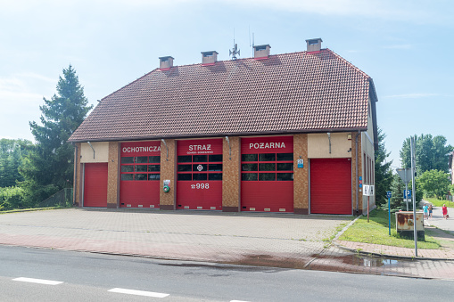 Gdansk, Poland - July 15, 2021: Volunteer fire brigade Gdansk - Sobieszewo.