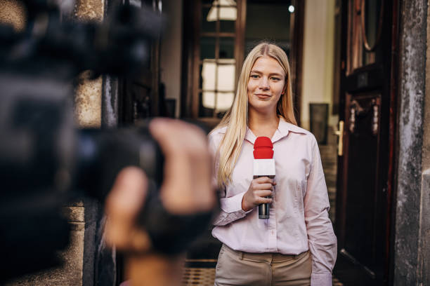 Female TV reporter