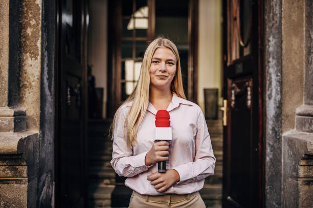 Female TV reporter