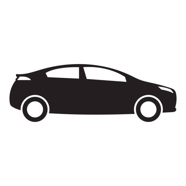 ilustraciones, imágenes clip art, dibujos animados e iconos de stock de vector de icono de coche. silueta del coche. - auto