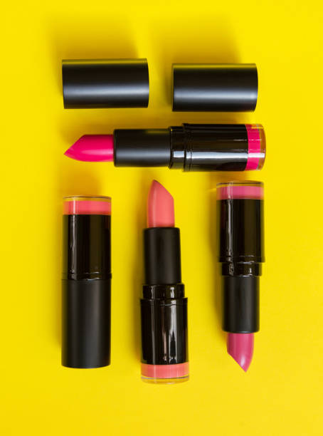 istock bright lipstick close-up on a yellow background 1345489712