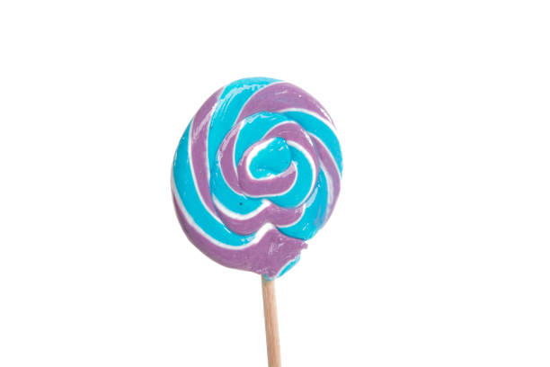 colorful sweet candy lollipop isolated on the white