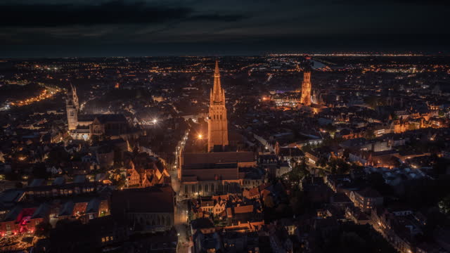 Bruges Cityscape - Aerial Hyperlapse