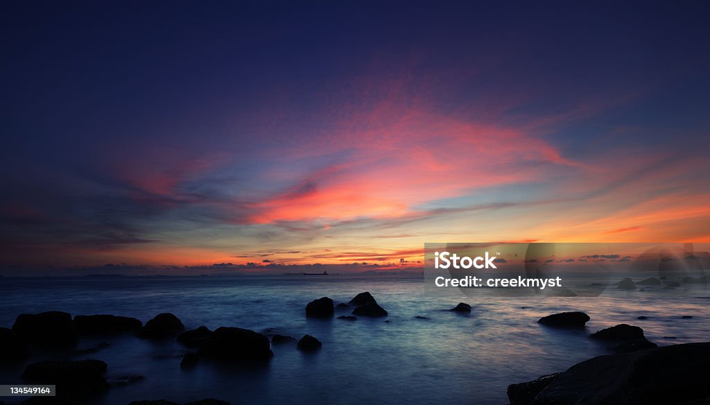 Colorato tramonto a Tai O Hong Kong, Cina - Foto stock royalty-free di Tramonto