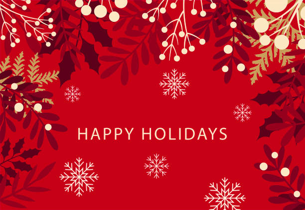 ilustraciones, imágenes clip art, dibujos animados e iconos de stock de feliz navidad antecedentes - holiday card