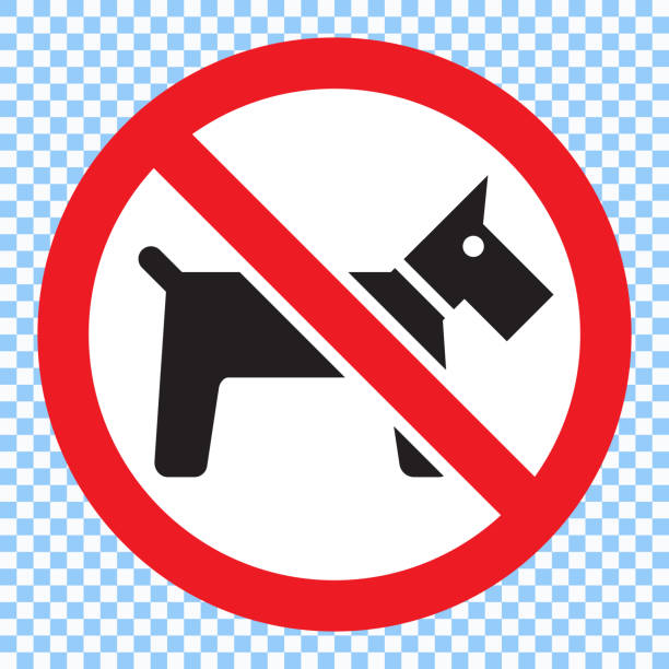 No dogs allowed. Dog prohibition sign, vector illustration. No dogs allowed. Dog prohibition sign, vector illustration. gun laws stock illustrations