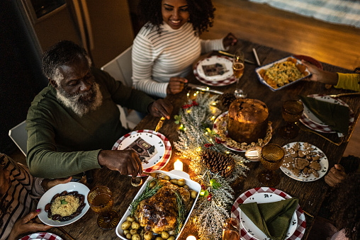 Family reunited for Christmas dinner at home