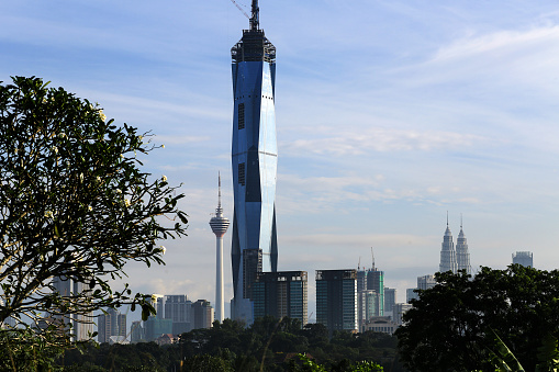 Merdeka 118 height (under construction) in comparison with Kuala Lumpur Tower.