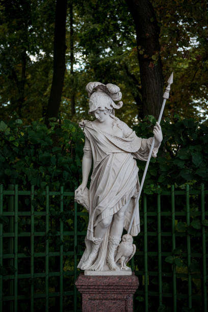 istock Marble statue of Minerva in Summer Garden 1345505489