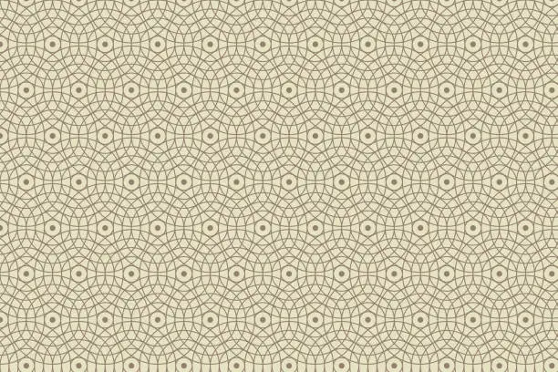 Vector illustration of Line circle abstract background seamless pattern gold luxury color geometric vector.