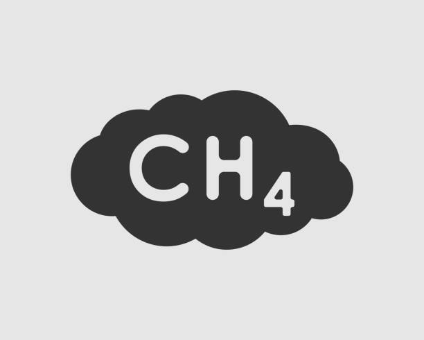 CH4 icon Symbol cloud CH4 graphic icon.  Methane sign isolated on white background. Greenhouse gases symbol. Vector illustration allocate stock illustrations