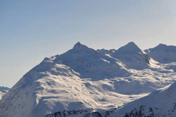 istock Panoramically view over glacier region covered with snow during sunny winter day. 1345511116