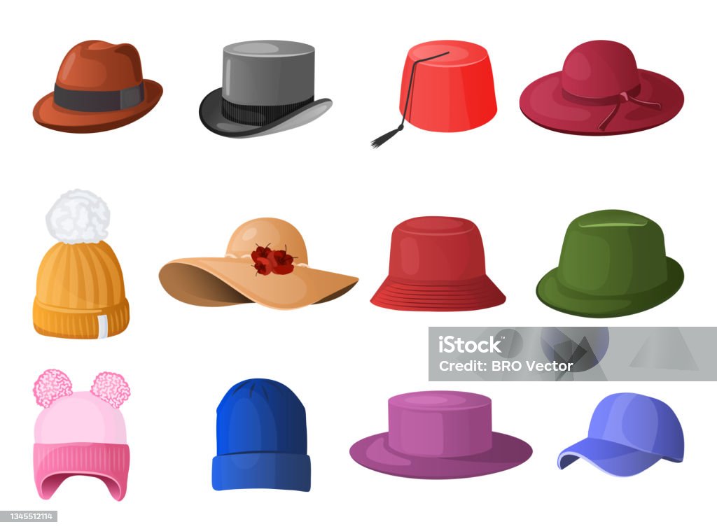 lure selvmord paraply Summer Winter Hats And Headgears Stock Illustration - Download Image Now -  Hat, Cap - Hat, Panama - iStock
