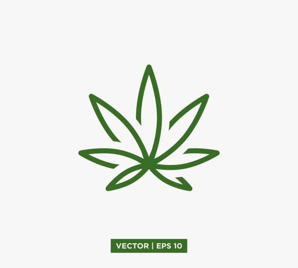 ilustraciones, imágenes clip art, dibujos animados e iconos de stock de cannabis marijuana leaf icon vector illustration design editable resizable eps 10 - hemp