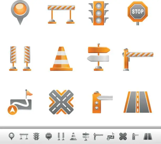 Vector illustration of Traffic & Navigation Icons