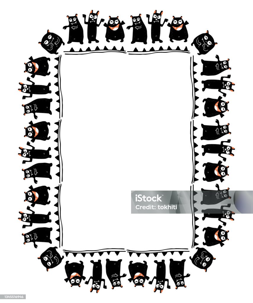 Color Monster Border Monsters Border18 Stock Illustration - Download Image Now ...