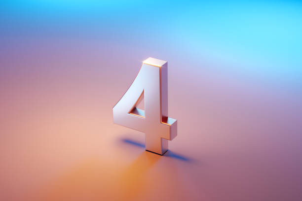 istock Number Four Sitting Over Pink And Blue Background 1345520562