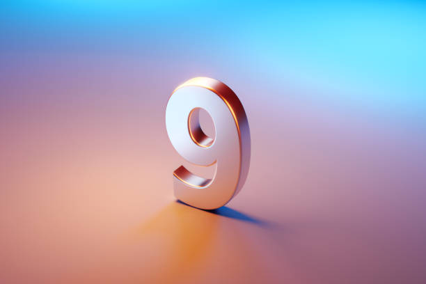 istock Number Nine Sitting Over Pink And Blue Background 1345520676