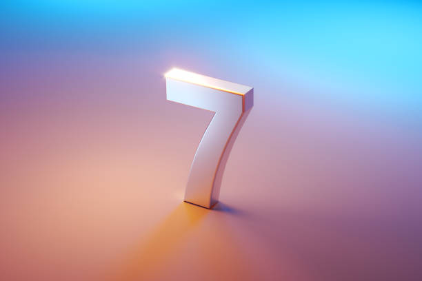 istock Number Seven Sitting Over Pink And Blue Background 1345521515