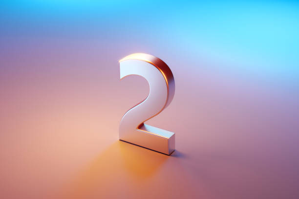 istock Number Two Sitting Over Pink And Blue Background 1345521678