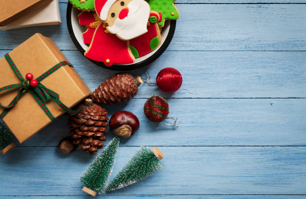 Christmas gingerbread cookies and gifts