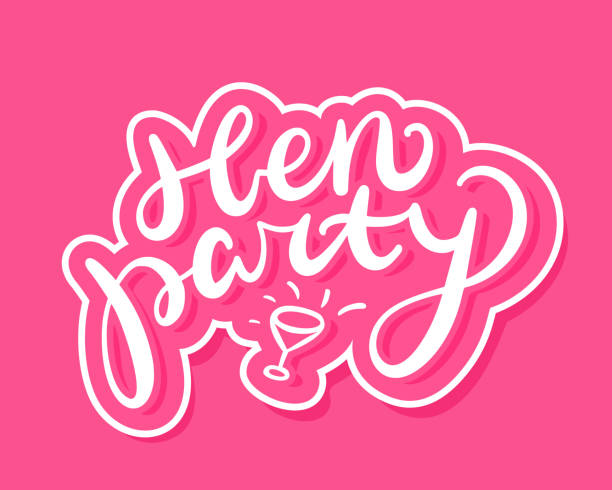 Hen party. Vector lettering banner. Hen party. Vector lettering banner. Vector illustration. bachelor and bachelorette parties stock illustrations