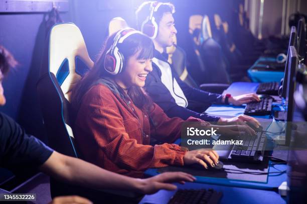 Team Playing Esports Game On Computer Stock Photo - Download Image Now - Video Game, eSports, Gamer