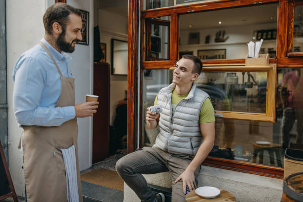 istock In front of coffee shop 1345535048
