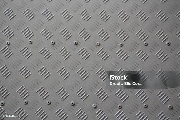 Steel Plate With Nonslip Texture Pattern Stock Photo - Download Image Now - Iron - Metal, Old, Textured Effect