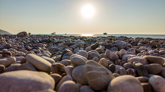 Majestic bright sunrise over sea