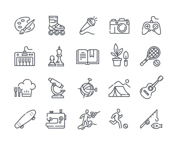 Vector illustration of Hobby icon collection