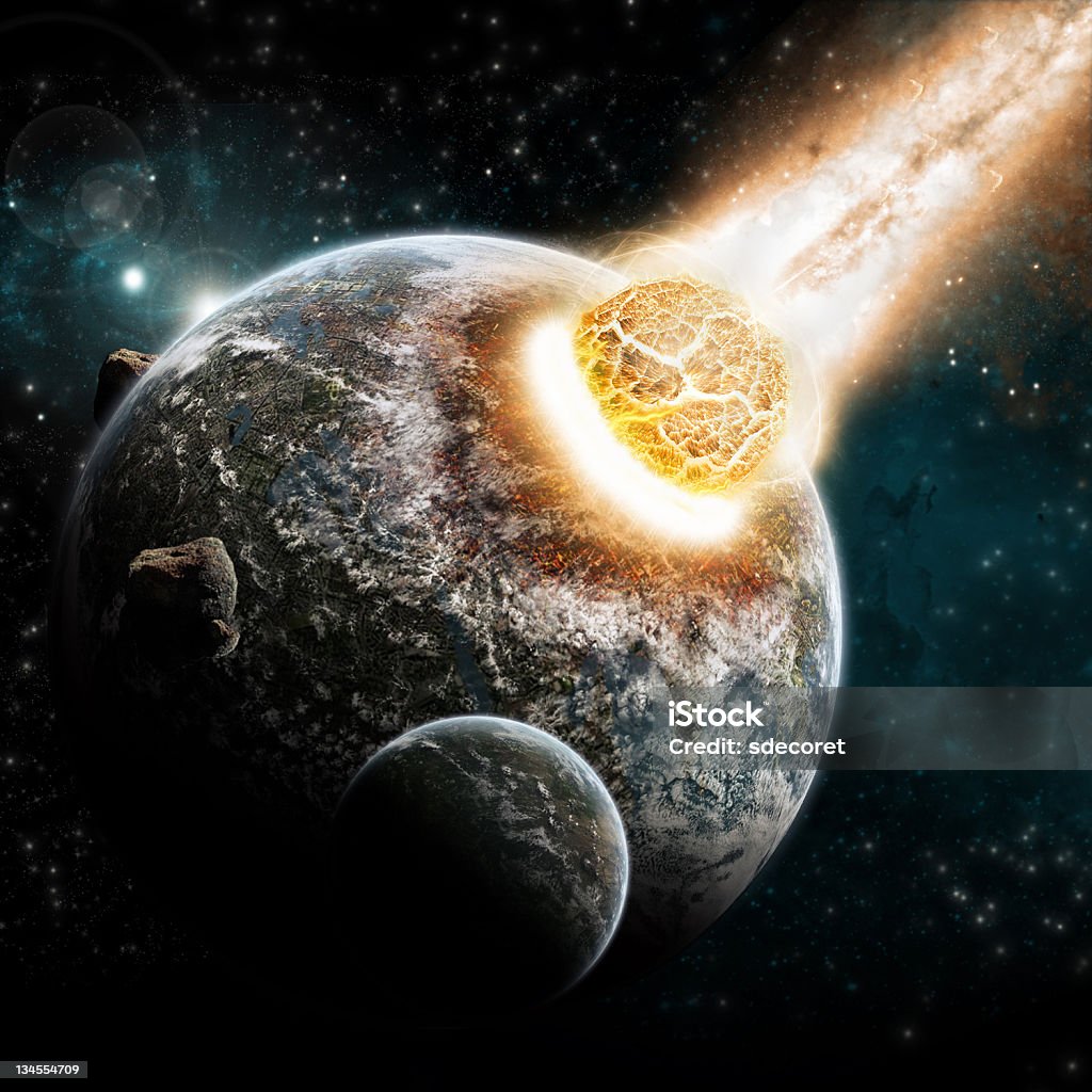 Planet earth armageddon - Стоковые фото Луна роялти-фри