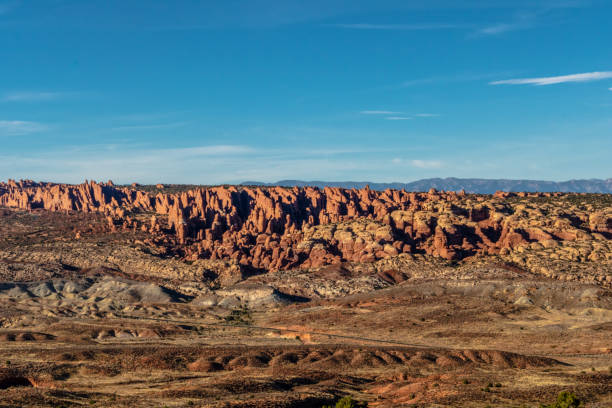 istock Stunning rock formations at Arches National Park in Moab, Utah 1345548146
