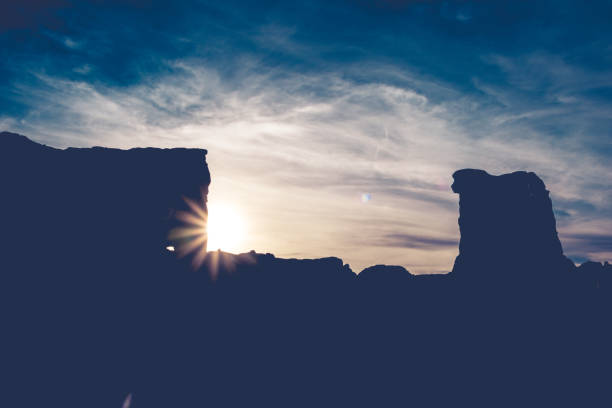 istock Silhouette of rock formations 1345548529