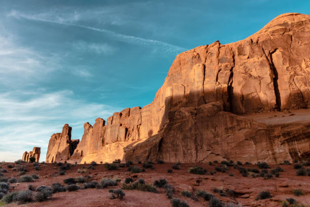 istock Stunning rock formations at Arches National Park in Moab, Utah 1345548623