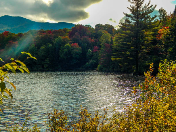 istock Lake between trees and mountains (Debar Pond) 1345548697