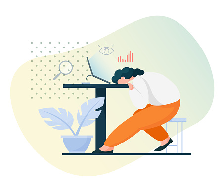 Lifestyle - Fatigue - Working Women Stressed Out - Illustration