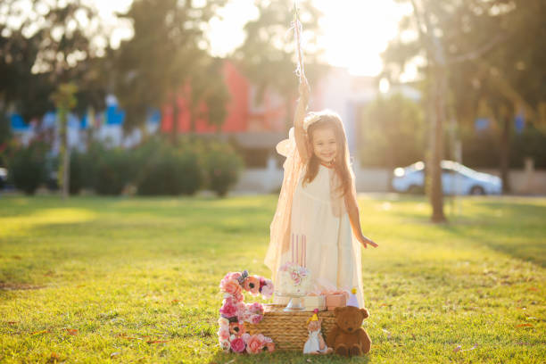 istock Birthday party for cute child 1345552421