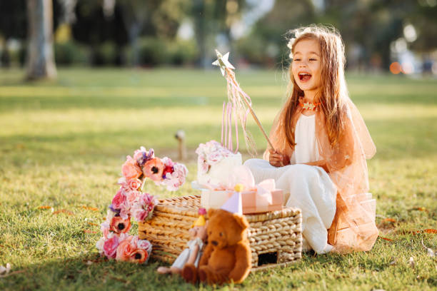 istock Birthday party for cute child 1345552514