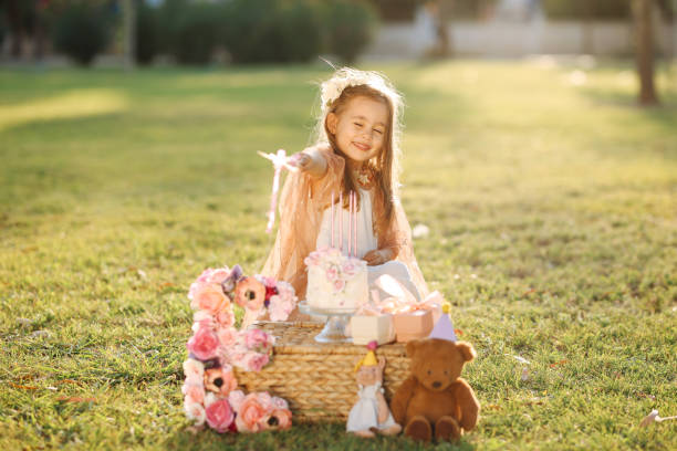 istock Birthday party for cute child 1345552525