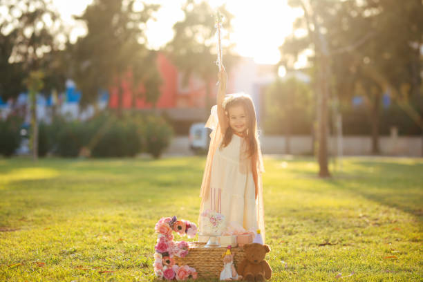istock Birthday party for cute child 1345552598