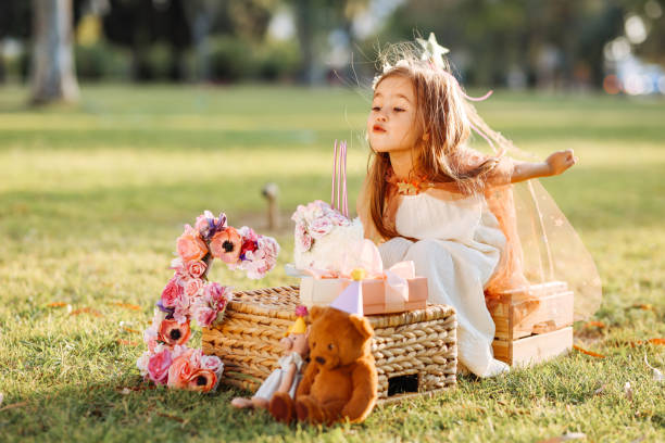 istock Birthday party for cute child 1345553195