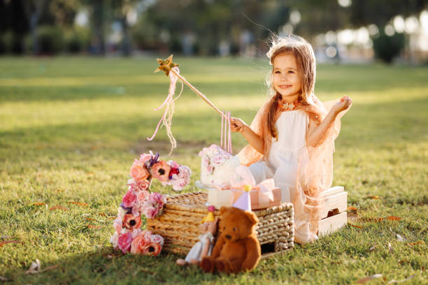 istock Birthday party for cute child 1345553227
