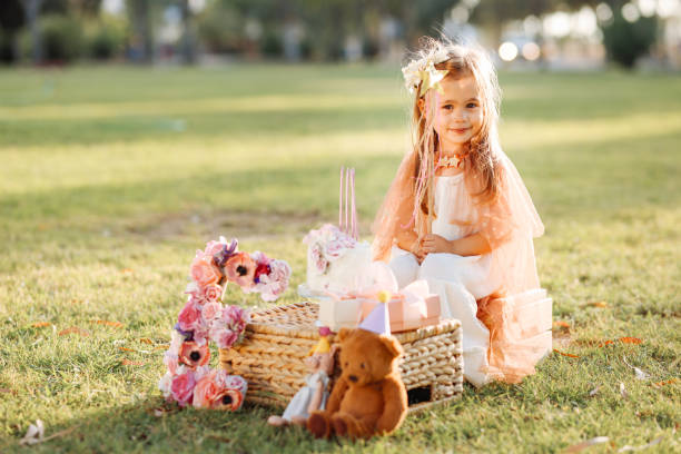 istock Birthday party for cute child 1345553337