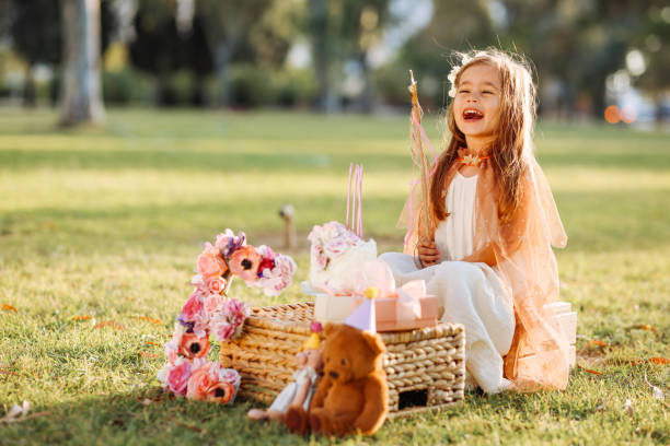 istock Birthday party for cute child 1345553459