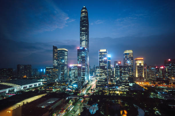 istock modern financial skyscrapers in Shenzhen, China 1345554861