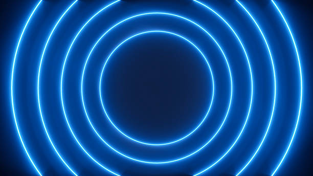istock Futuristic Blue Neon Background - 3D Illustration 1345555433