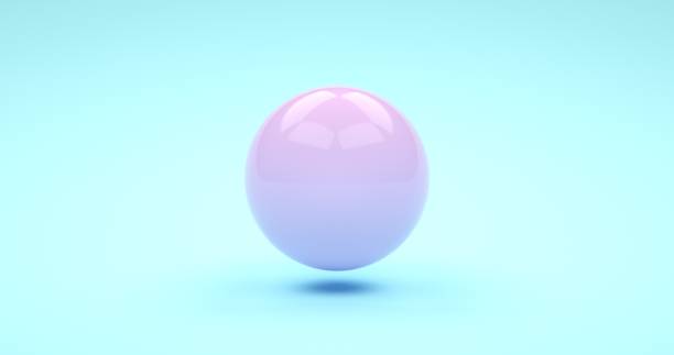 istock Pink Sphere On Blue - 3D Illustration 1345555860