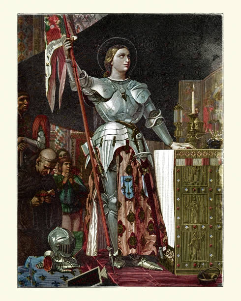Joan of Arc at the Coronation of Charles VII vector art illustration